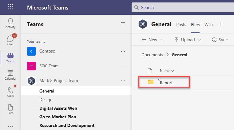 How to create a folder in Files tab in Microsoft Teams