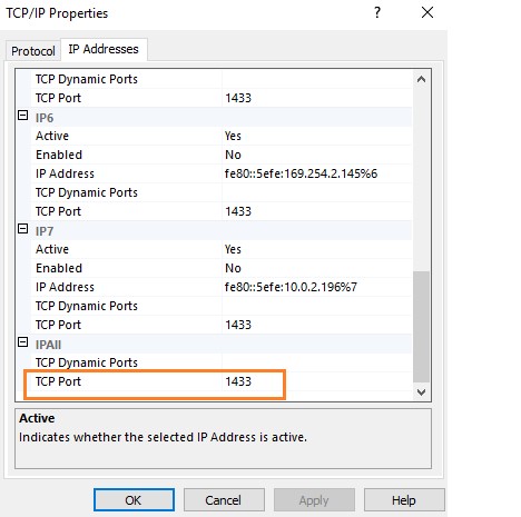 Hardening SQL Server security by changing the non-default port. 