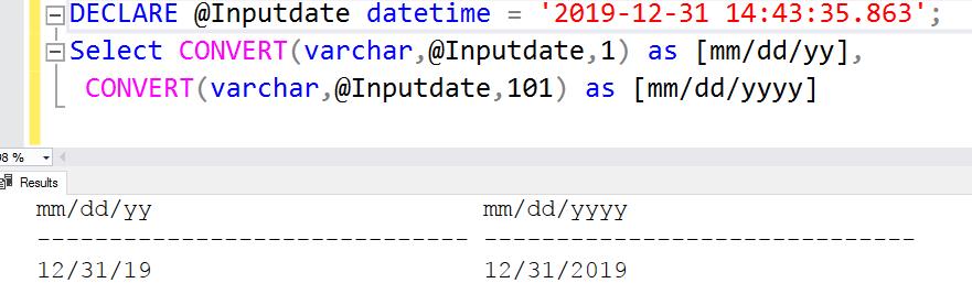 convert datetime to string sql