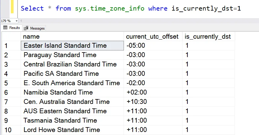 Filtering time zones by daylight savings in SQL Server using the SQL Convert date function. 
