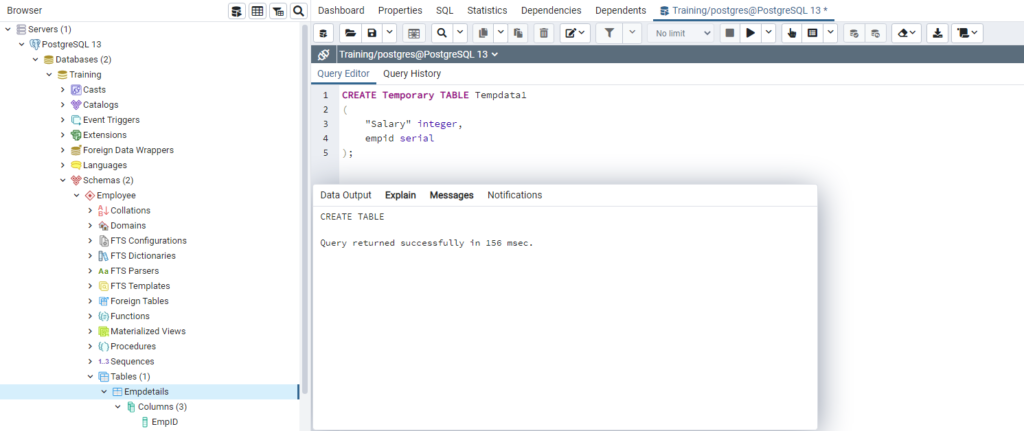 Postgres table: How to create and modify it