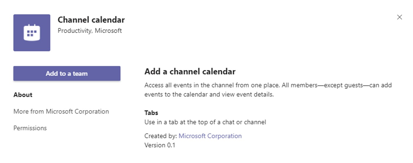 Using Microsoft Teams Shared Calendar- Channel Calendar app to add a channel calendar. 