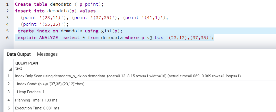 Postgres GiST index