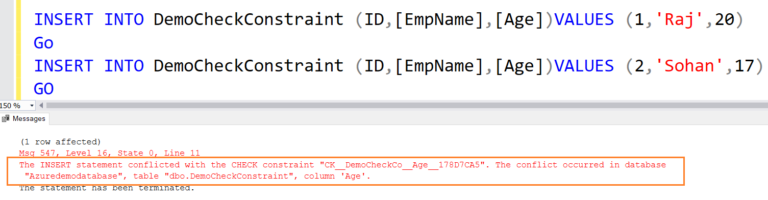 Constraints in SQL Server explained