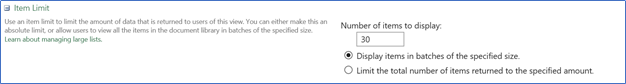 Item limit in SharePoint