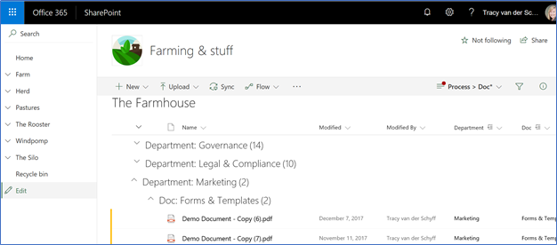 SharePoint list example