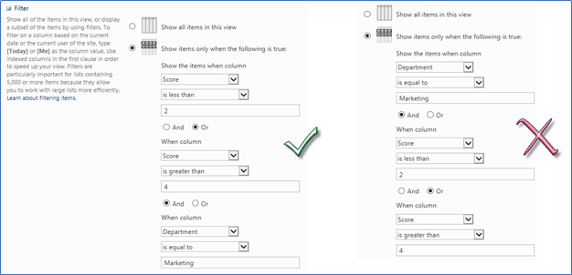 SharePoint filter