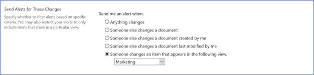 SharePoint send alert