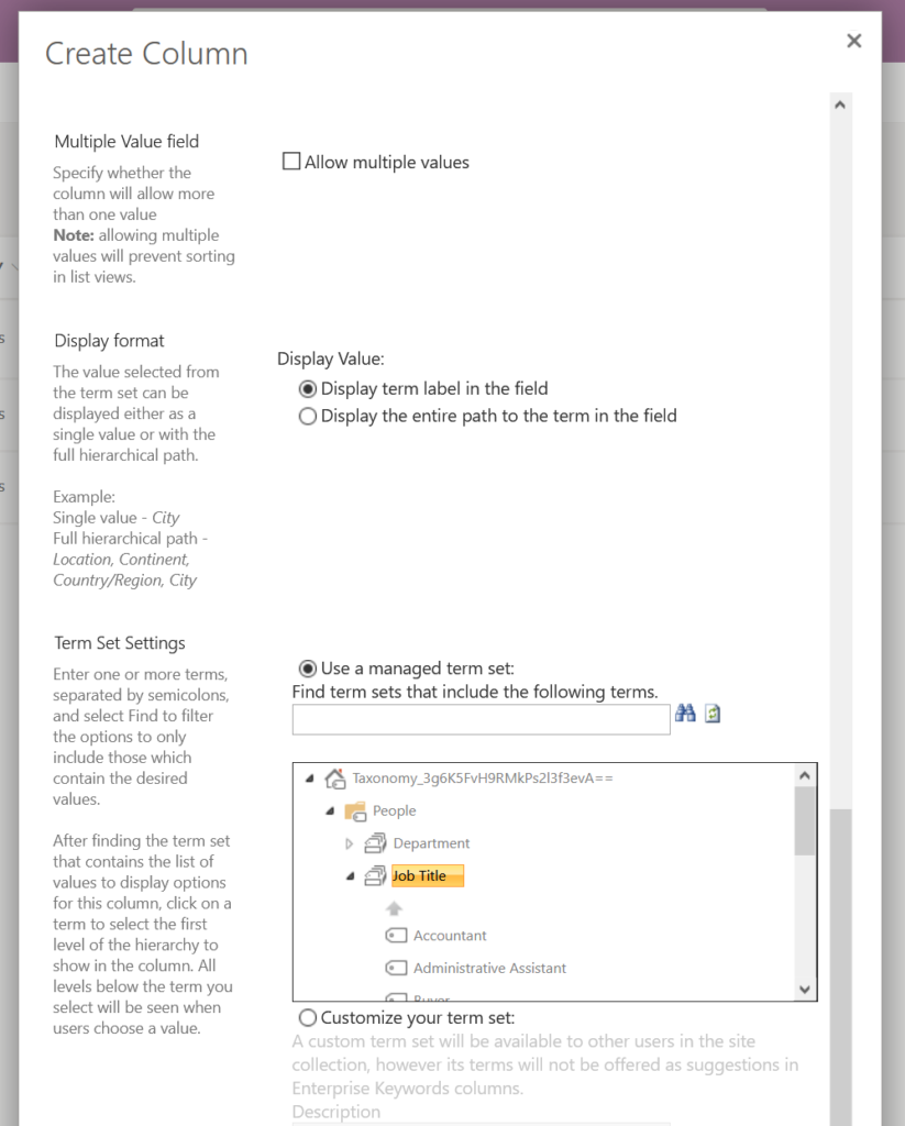 Metadata mapping in SharePoint. 