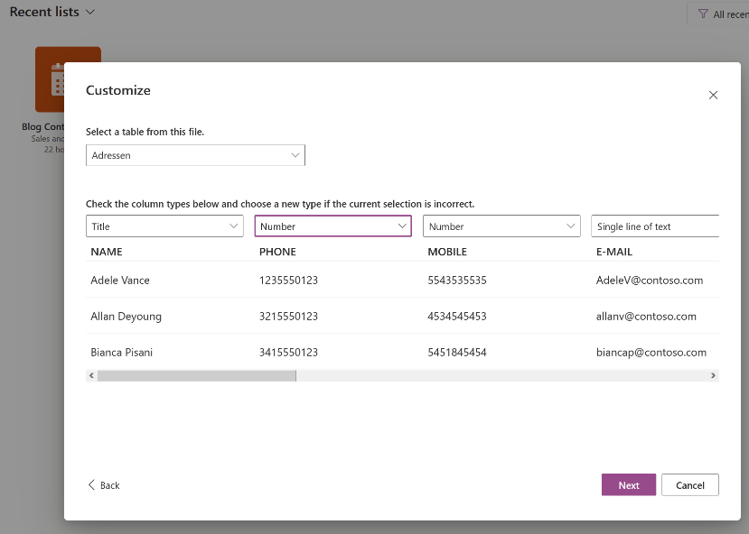 customize Microsoft Lists