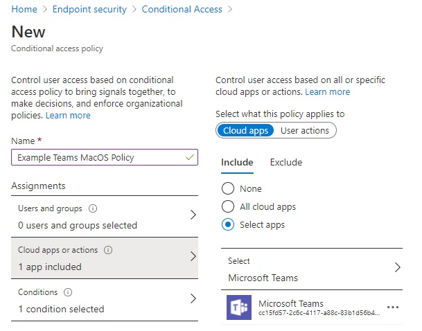 Microsoft endpoint security conditional access