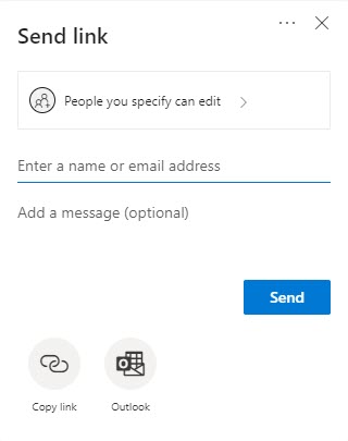  Sharing OneDrive files using the send link option