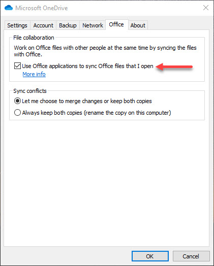 How to use OneDrive Office applications, file collaboration sync and conflict options.