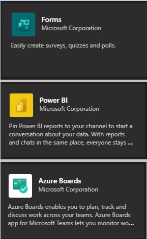 Microsoft Teams first-party apps