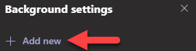 Background settings option in Microsoft Teams.