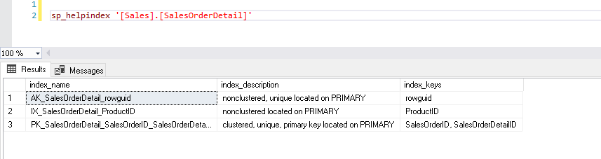 Indexes in SQL Server table