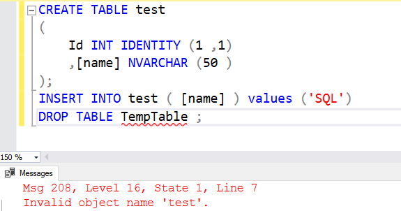 CREATE TABLE In SQL Server