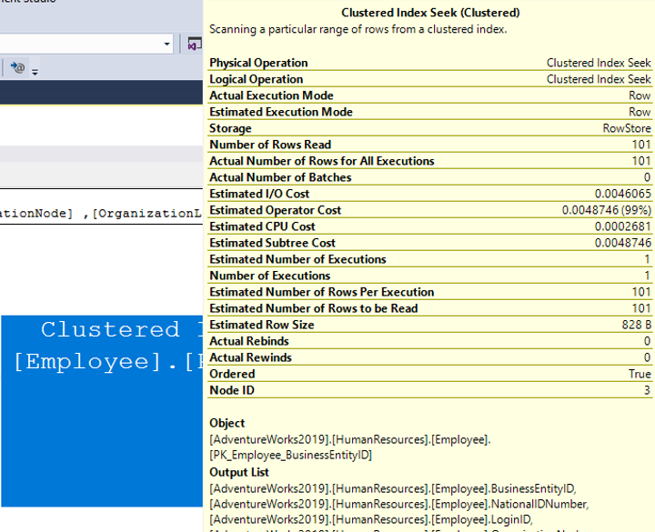 Clustered index seek