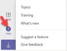 Getting help in Microsoft Teams