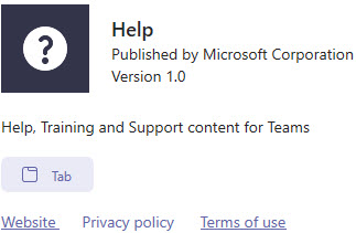 Using the About page in Microsoft Teams