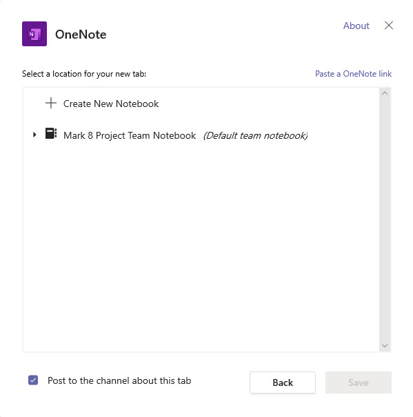 Using OnNote in Microsoft Teams