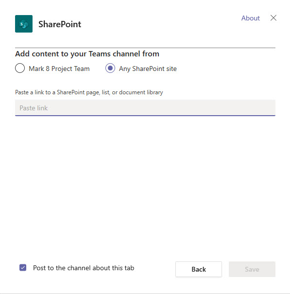 Using SharePoint in Microsoft Teams