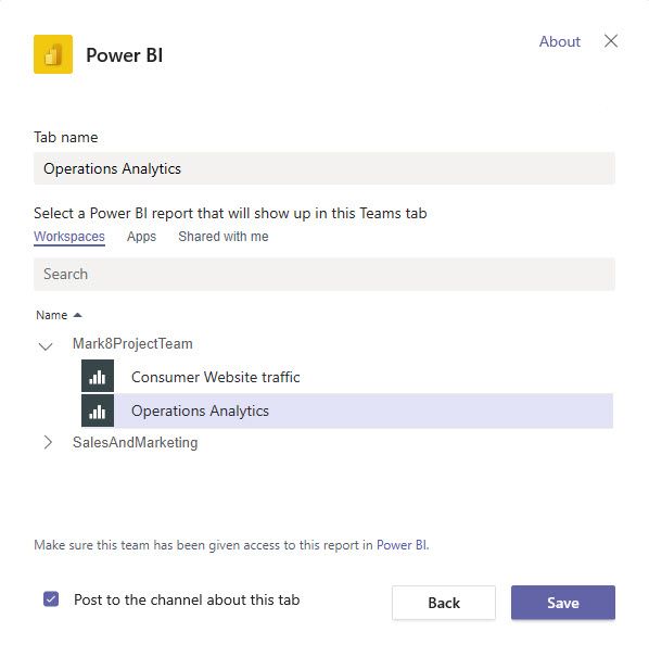 Using Power BI in Microsoft Teams Planner