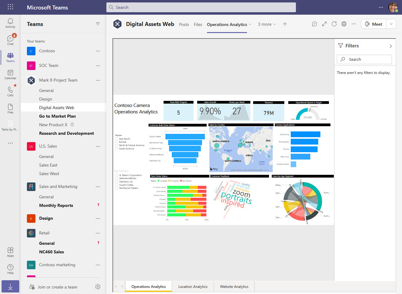 Using Power BI reports in Microsoft Teams