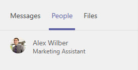 Using search in Microsoft Teams by people