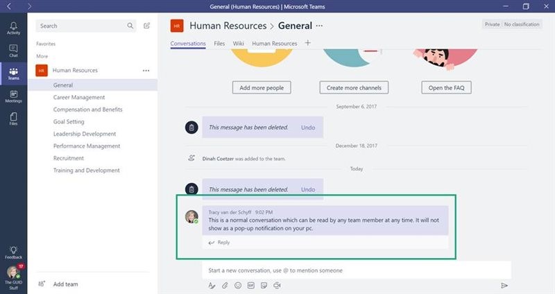 Communicating in Microsoft Teams