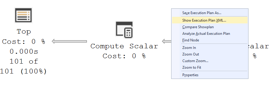 Execution plan XML