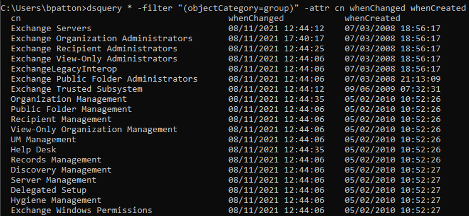 elevated command for AD security