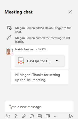 Chat in a Microsoft Teams meeting