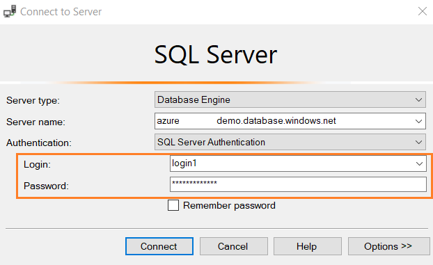 SQL Server authentication- login and password
