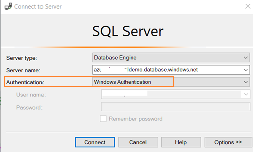 Windows authentication for SQL Server authentication