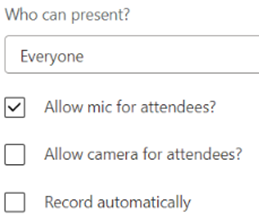 Disabling camera options in Microsoft Teams meetings