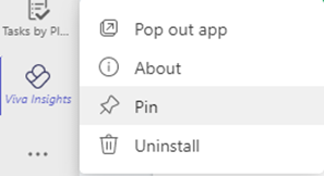 Pinning Viva Insights 