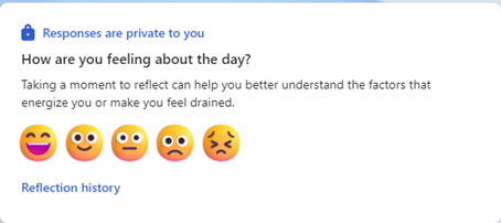 Using Viva Insights accessibility feature how are your feeling about today?