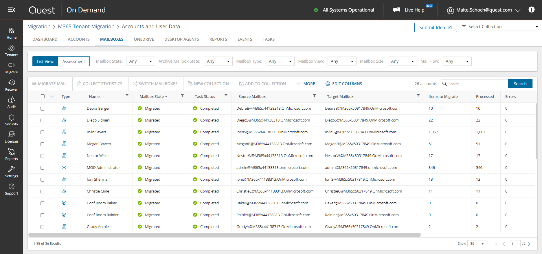 On demand migration Microsoft 365 migration tool