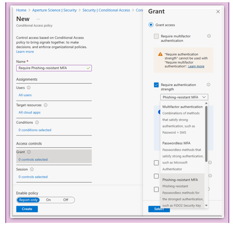 Conditional Access new feature- Authentication strength