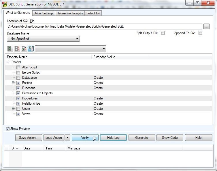 Figure 10. Clicking on Verify