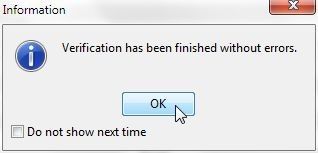 Figure 11. Verification has completed notification
