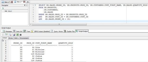 Figure 14. Three table join – Using Toad to Query Multiple Tables