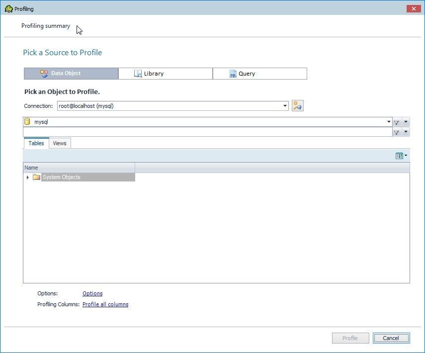 Figure 16. Profiling Wizard