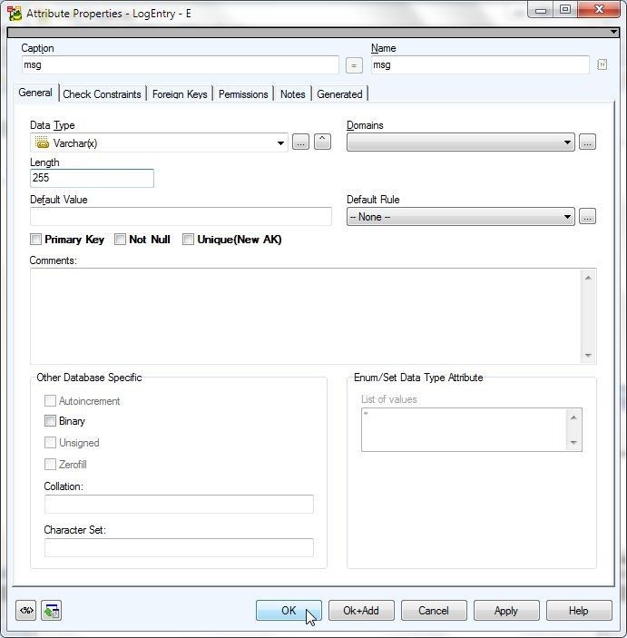 Figure 38. Adding the Attribute msg