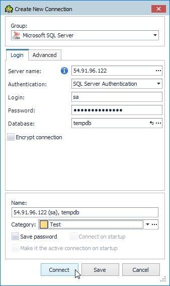 Figure 5. Clicking on Connect
