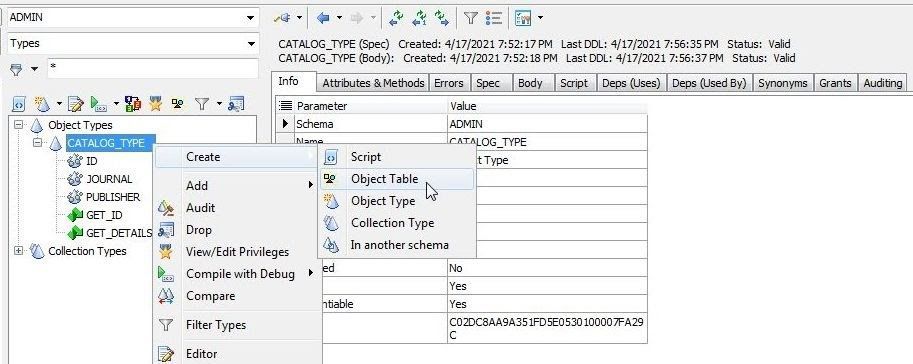 CATALOG_TYPE>Create>Object Table”></p>
<p><em><span>Figure 21. </span></em>CATALOG_TYPE>Create>Object Table</p>
<p>Alternatively, select <span>Create Object Table</span> (Figure 22).</p>
<p><img decoding=