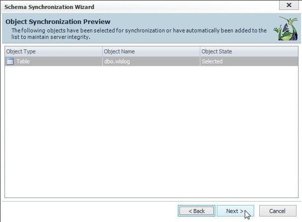 Figure 67. Synchronization objects preview