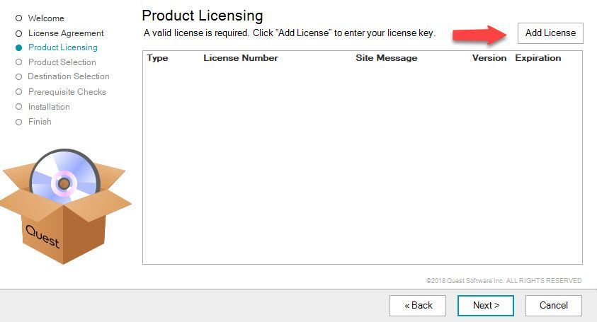 during install click on add