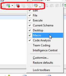 Toad for Oracle Macro Recording